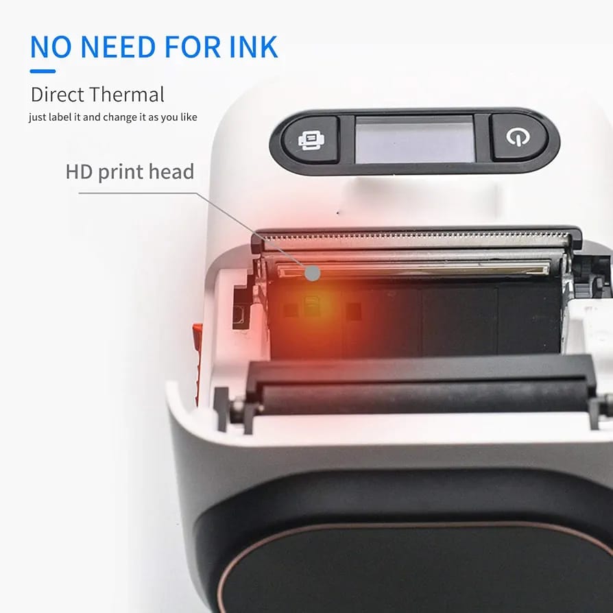 Portable BT Label Maker Thermal Label Printer with Rechargeable Battery