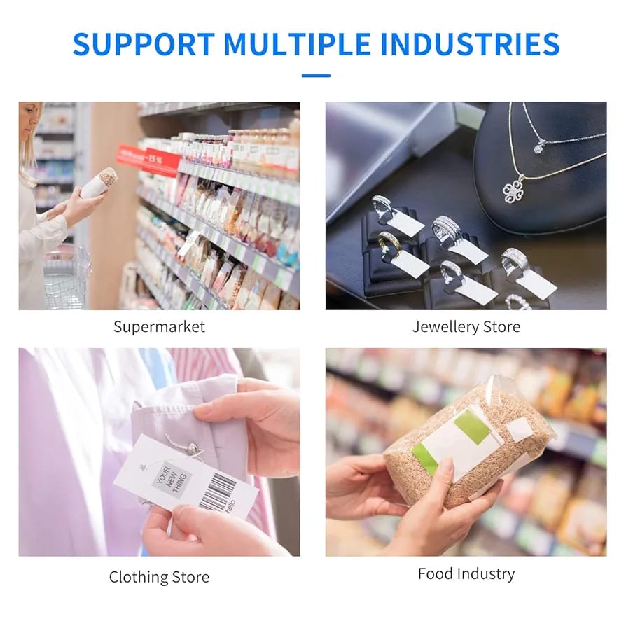 Portable BT Label Maker Thermal Label Printer with Rechargeable Battery