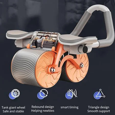 Automatic Rebound Ab Roller Wheel With Elbow Support And Timer, Premium Abs Roller For Men And Women, Gift For Good Health