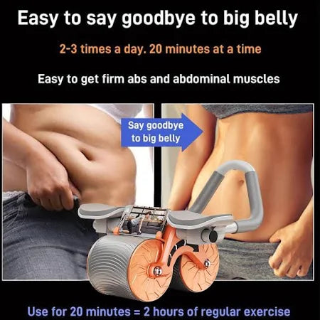 Automatic Rebound Ab Roller Wheel With Elbow Support And Timer, Premium Abs Roller For Men And Women, Gift For Good Health